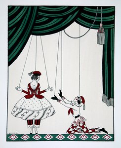 Petrouchka, de la série Designs on the dances of Vaslav Nijinsky 1889-1950. Georges Barbier 1882-1932, Pochoir